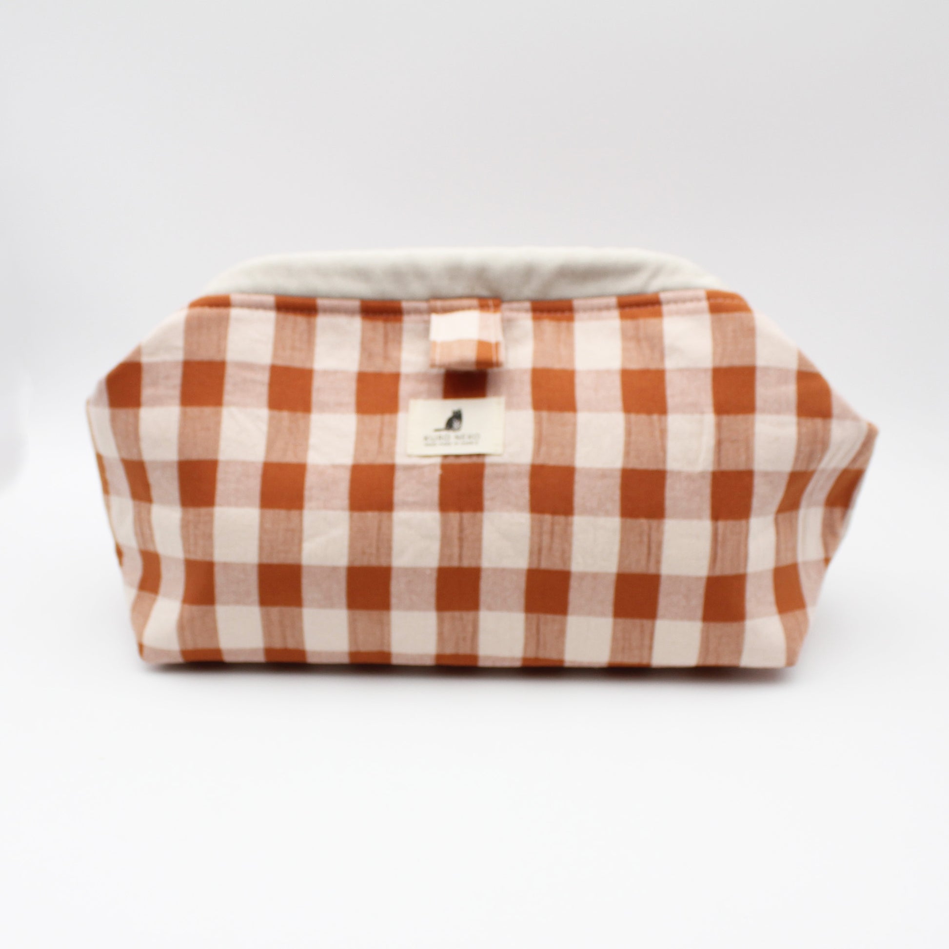 Pochette à projet Bloom de Kuro Neko coloris Orange Grands Carreaux