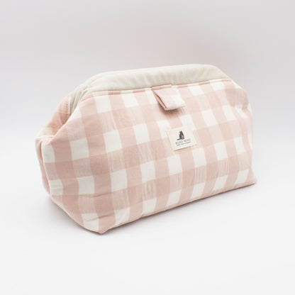 Pochette à projet Bloom de Kuro Neko coloris Rose Grands Carreaux