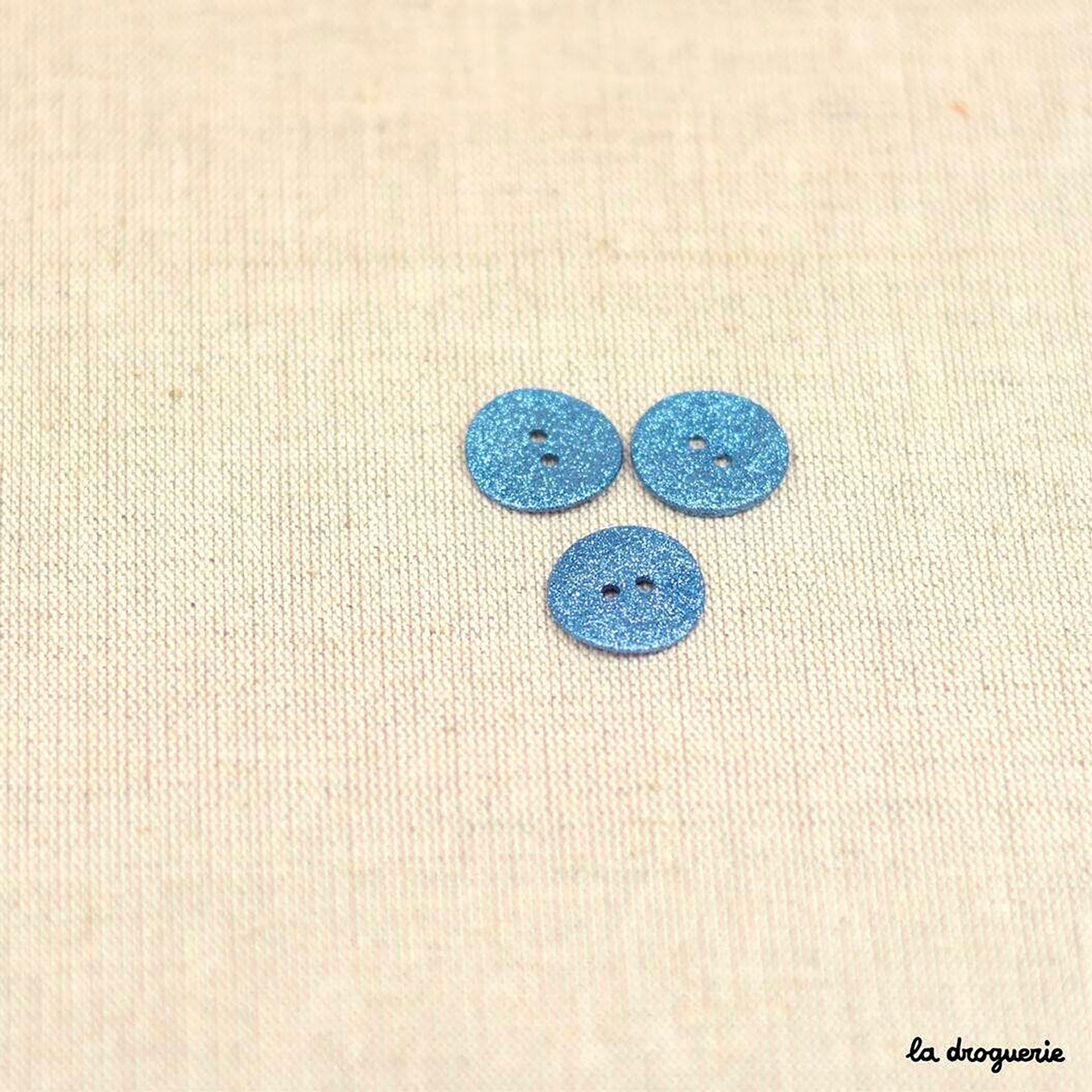 Boutons La Droguerie modèle Akoya Paillettes (Turquoise ; 20mm)