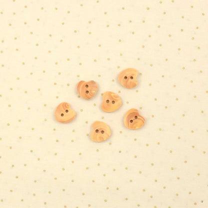 Boutons La Droguerie modèle Buis Coeur (bois ; 12 mm)