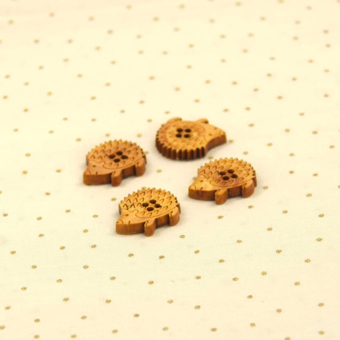 Boutons La Droguerie modèle Buis Hérisson (bois ; 18 mm)