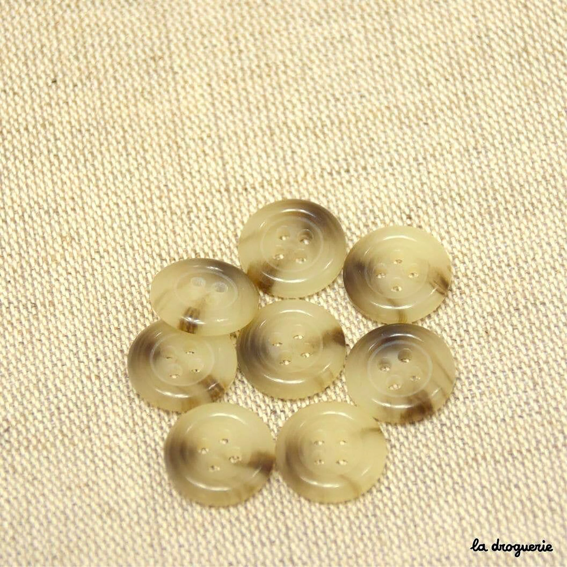 Boutons La Droguerie modèle Gabardine (Beige ; 15mm)