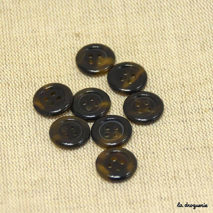 Boutons La Droguerie modèle Gabardine (Brun ; 15mm)