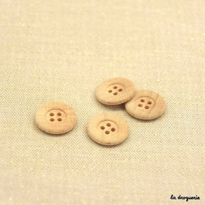 Boutons La Droguerie modèle Hêtre (4 Trous ; 18mm)