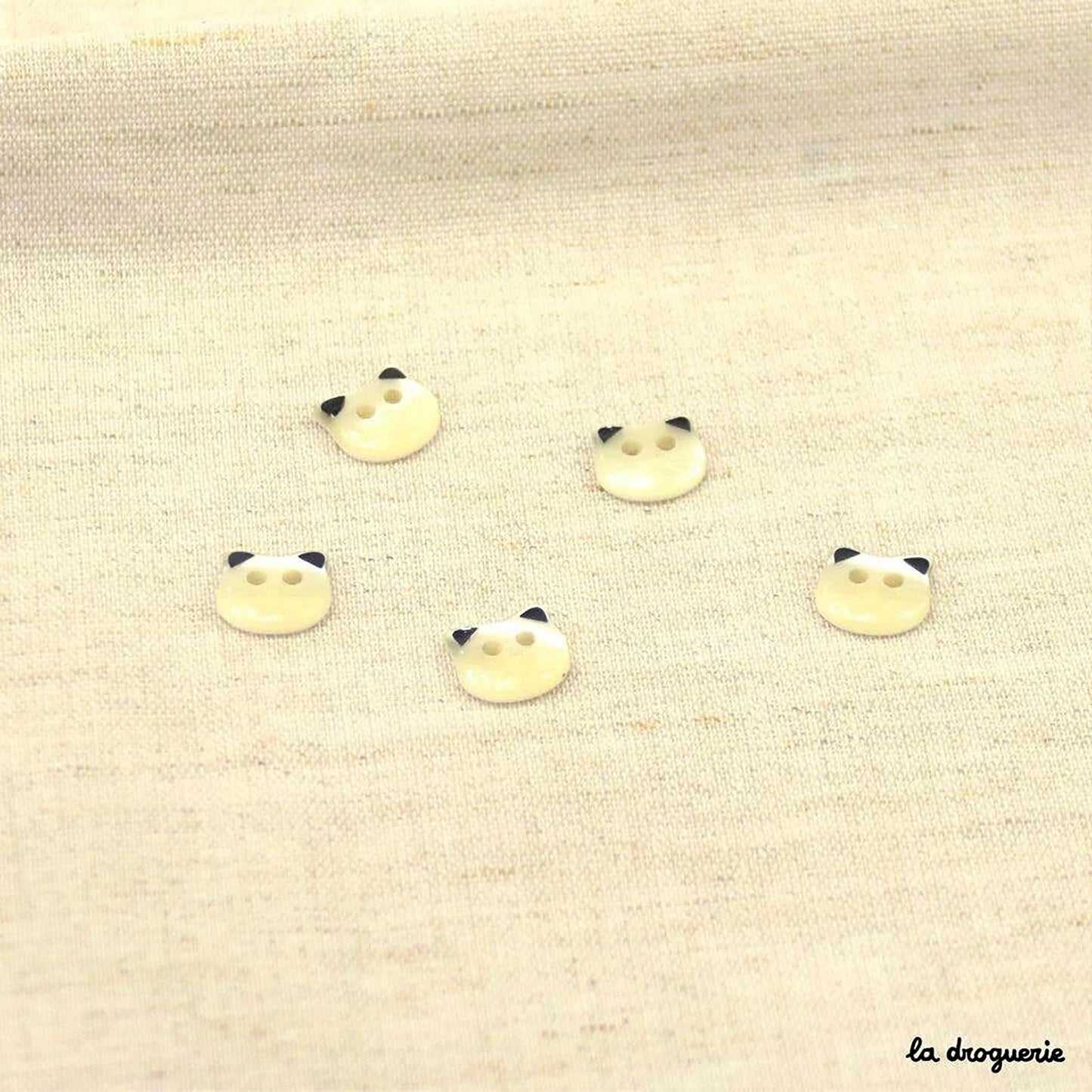 Boutons La Droguerie modèle Miaou (Blanc ; 11mm)