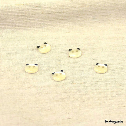 Boutons La Droguerie modèle Miaou (Blanc ; 11mm)