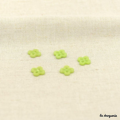 Boutons La Droguerie modèle Trèfle (Pistache ; 12mm)