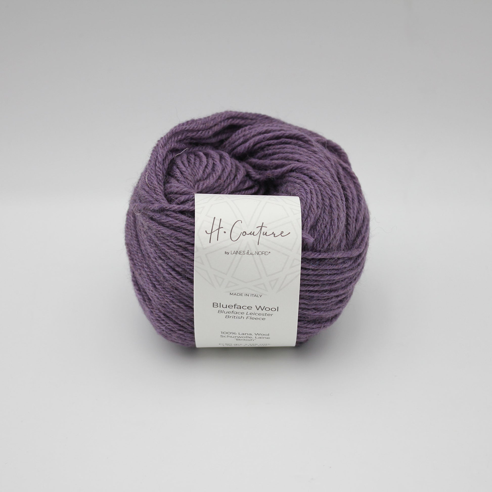 Blueface Wool de Laines du Nord coloris 022 Mauve Grisé