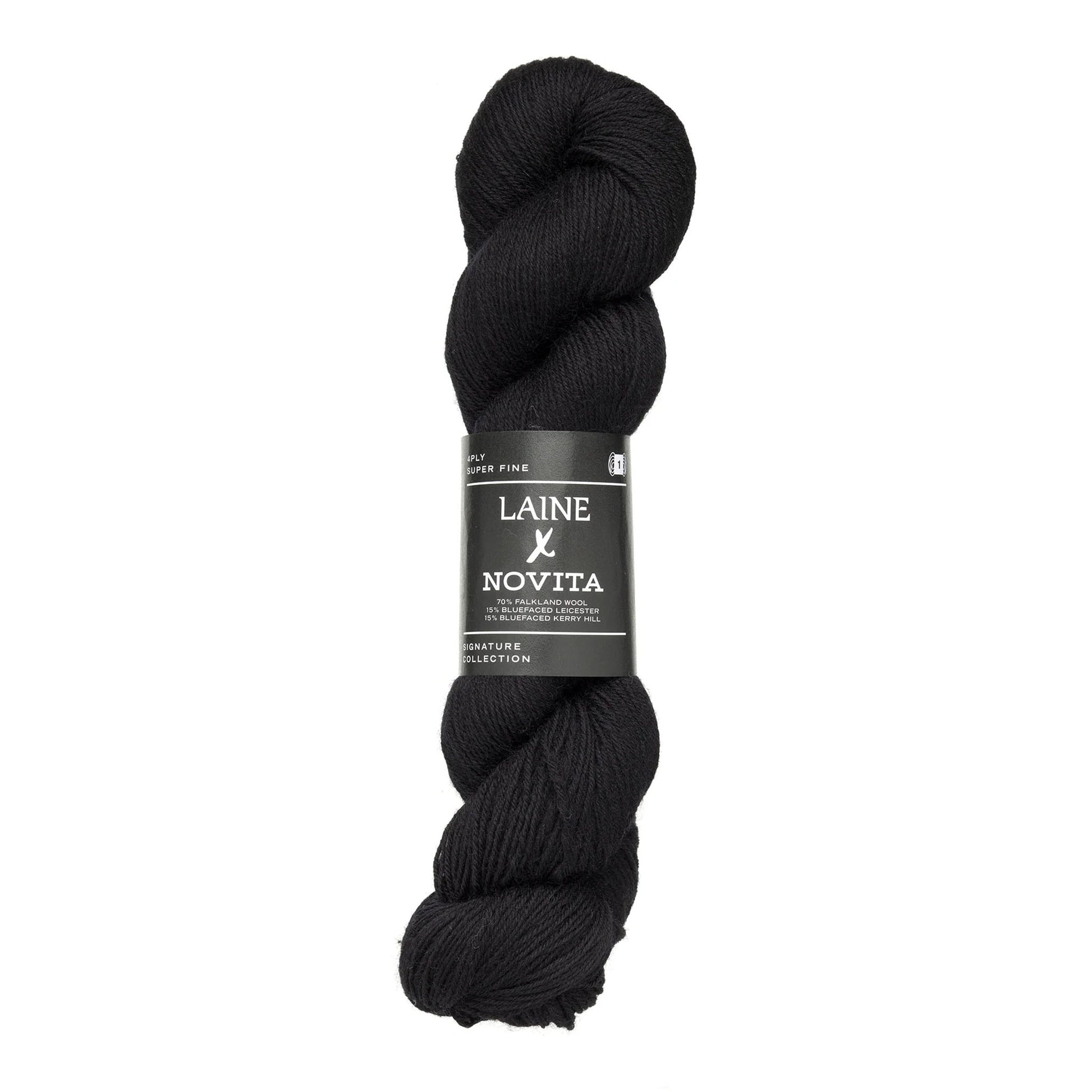 Echeveau de Signature Collection 4-ply de Laine x Novita coloris 0891 Winter Black