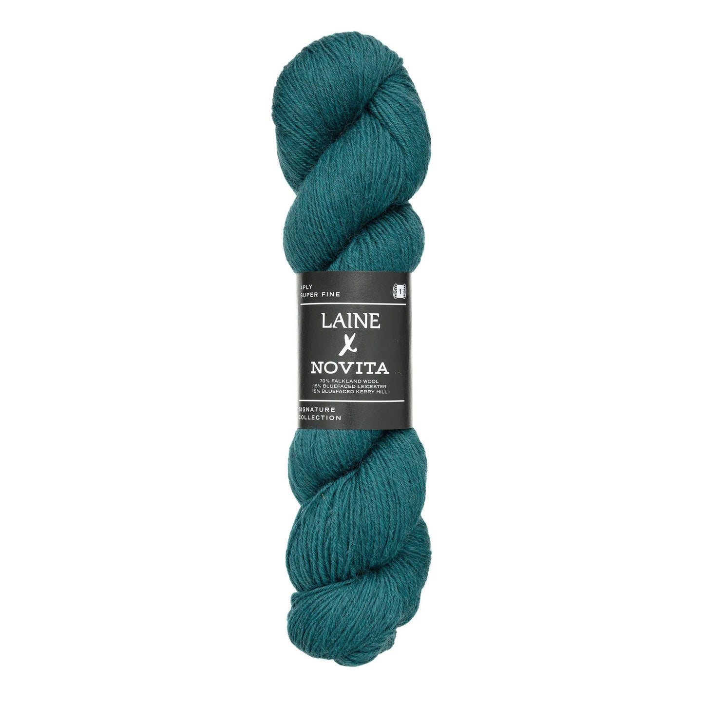 Echeveau de Signature Collection 4-ply de Laine x Novita coloris 1661 Heathered Teal