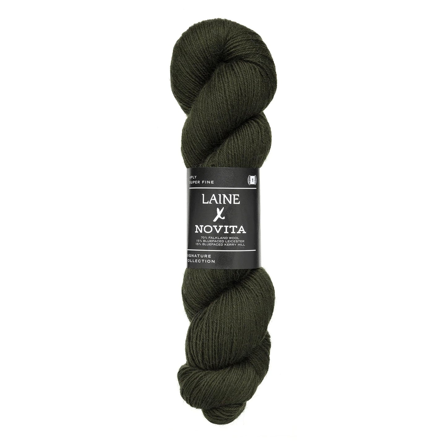 Echeveau de Signature Collection 4-ply de Laine x Novita coloris 3651 Pine Forest