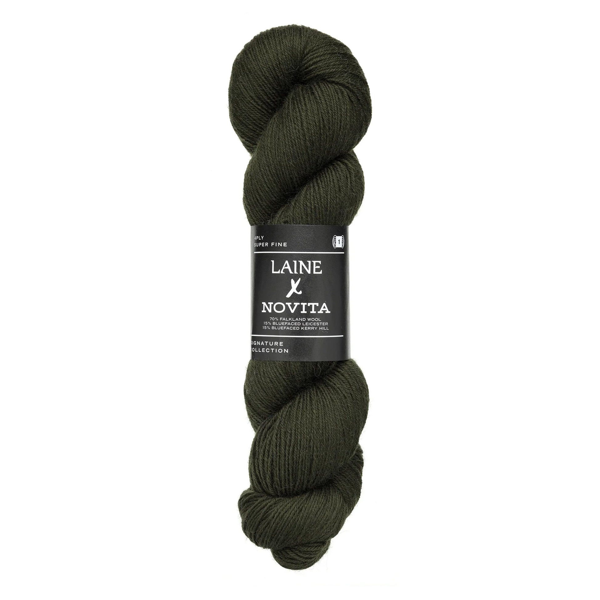 Echeveau de Signature Collection 4-ply de Laine x Novita coloris 3651 Pine Forest