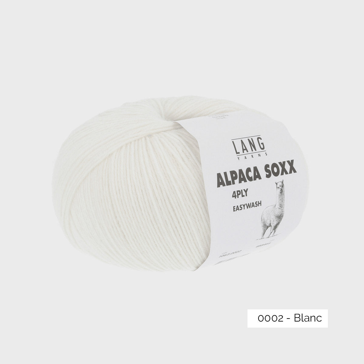 Pelote de laine à chaussettes alpaga polyamide Apaca Soxx de Lang Yarns coloris 0002 Blanc