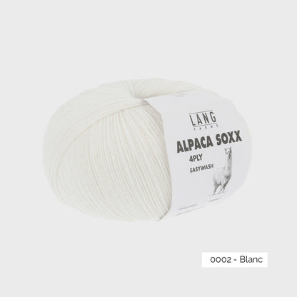 Pelote de laine à chaussettes alpaga polyamide Apaca Soxx de Lang Yarns coloris 0002 Blanc