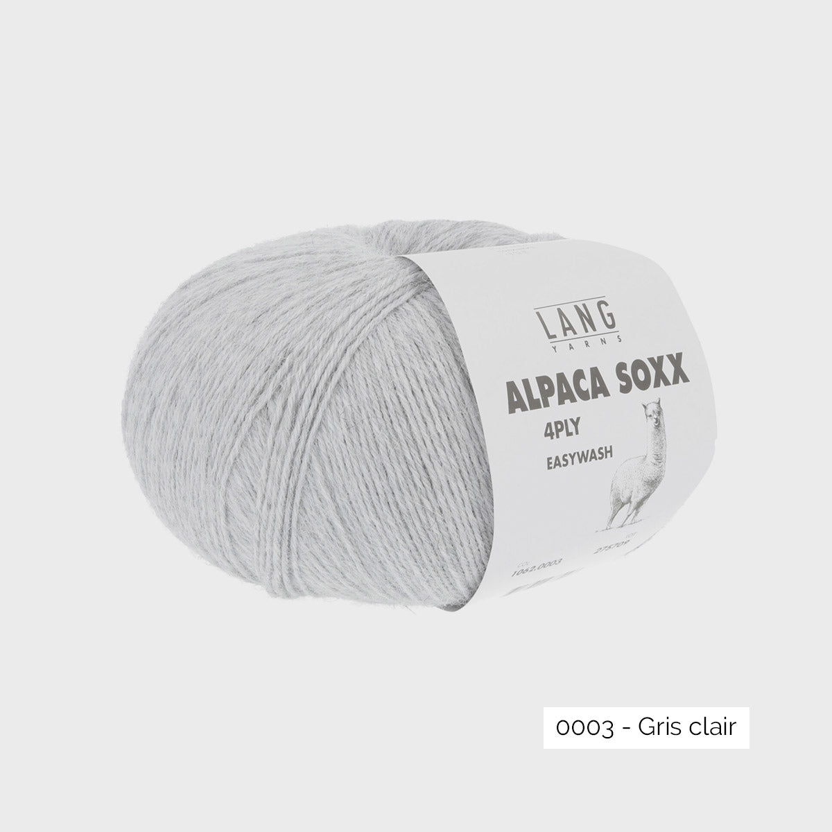 Pelote de laine à chaussettes alpaga polyamide Alpaca Soxx de Lang Yarns coloris 0003 Gris Clair