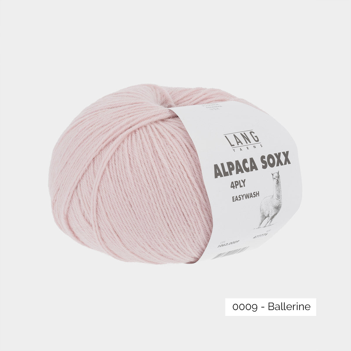 Pelote de laine à chaussettes à base d'alpaga Alpaca Soxx de Lang Yarns, coloris 0009 Ballerine