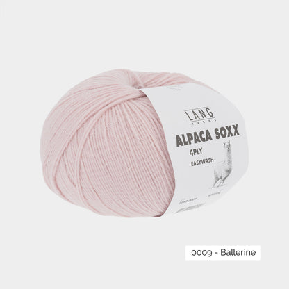 Pelote de laine à chaussettes à base d'alpaga Alpaca Soxx de Lang Yarns, coloris 0009 Ballerine