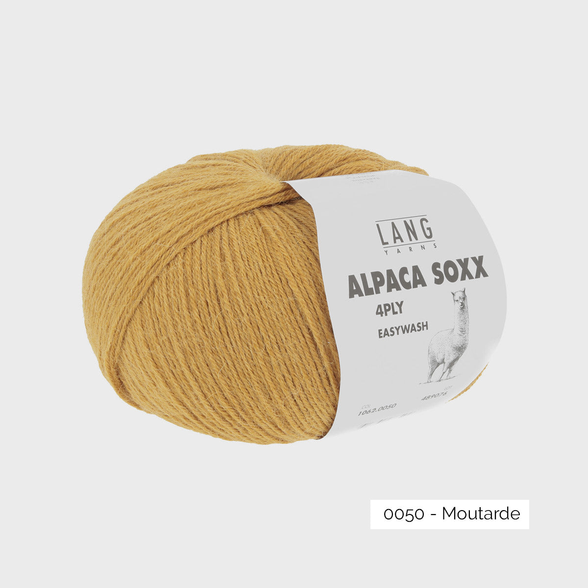 Pelote de fil à chaussettes à base d'alpaga Alpaca Soxx de Lang Yarns, coloris 0050 Moutarde