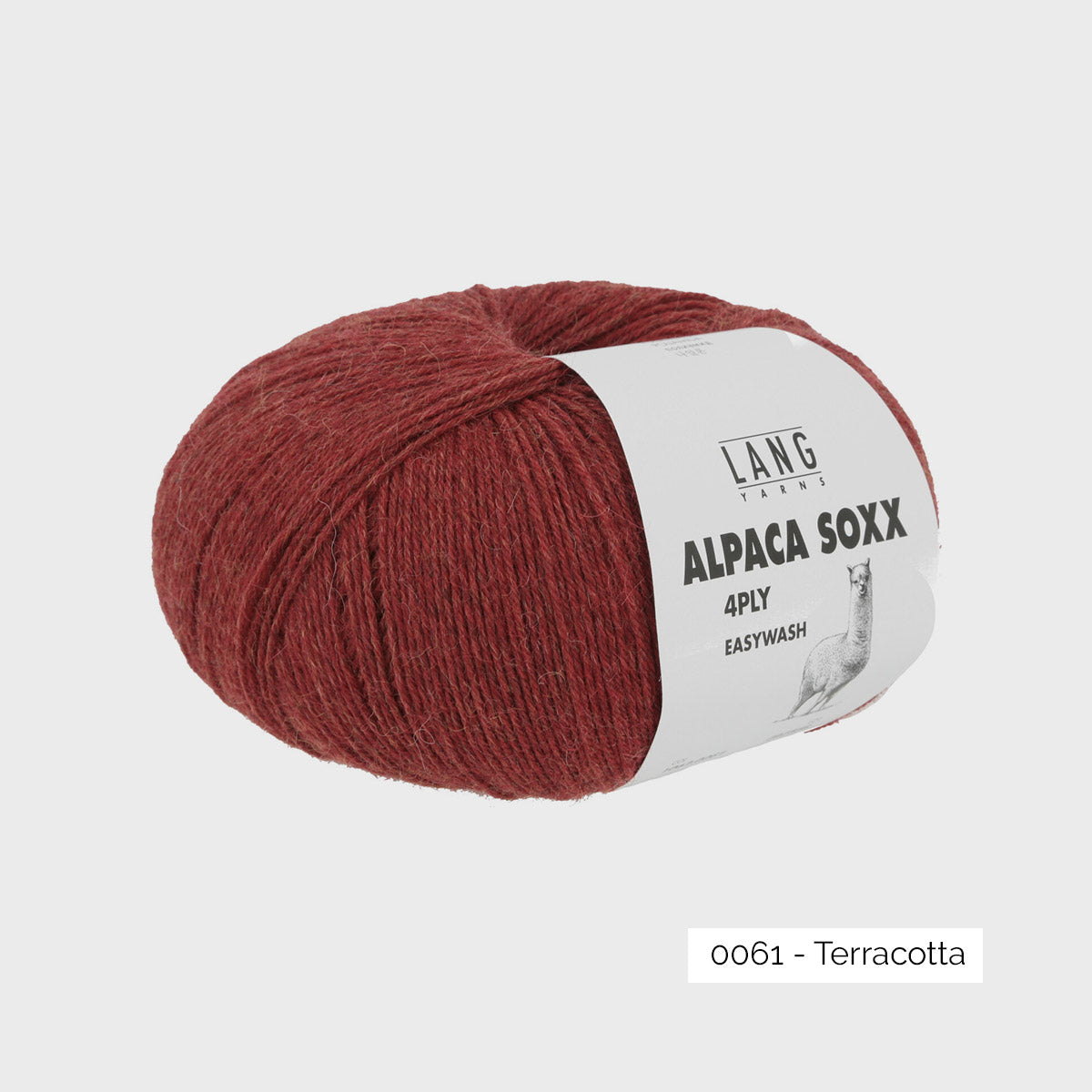 Pelote de laine à chaussettes à base d'alpaga Alpaca Soxx de Lang Yarns, coloris 0061 Terracotta