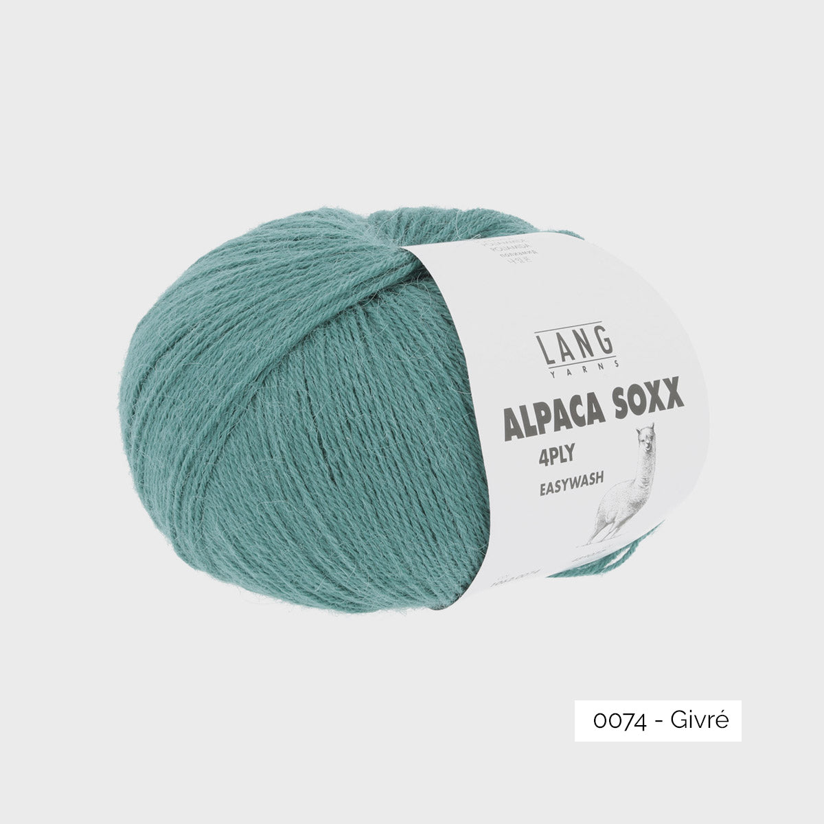 Pelote de laine à chaussettes à base d'alpaga Alpaca Soxx de Lang Yarns, coloris 0074 Givré