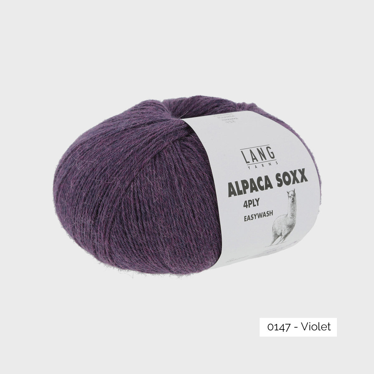 Pelote de fil à chaussettes à base d'alpaga Alpaca Soxx de Lang Yarns, coloris 0147 Violet