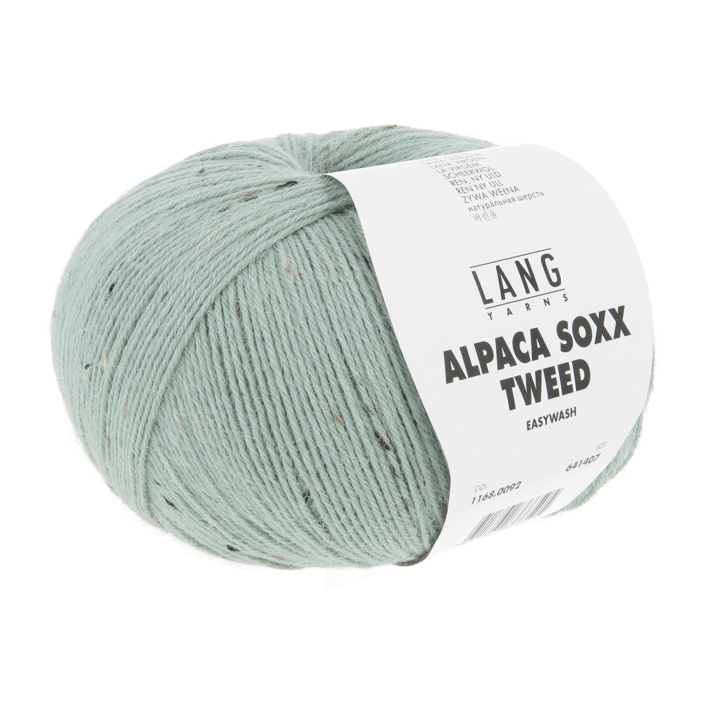 Pelote d'Alpaca Soxx Tweed de Lang Yarns coloris 092 Aloe