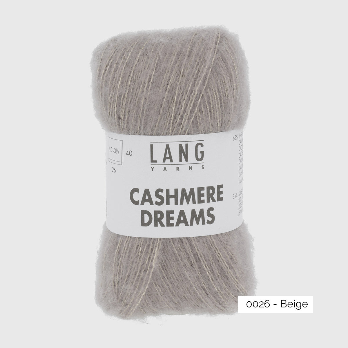 Echeveau de cachemire et soie Cashmere Dreams de Lang Yarns, coloris 0026 Beige