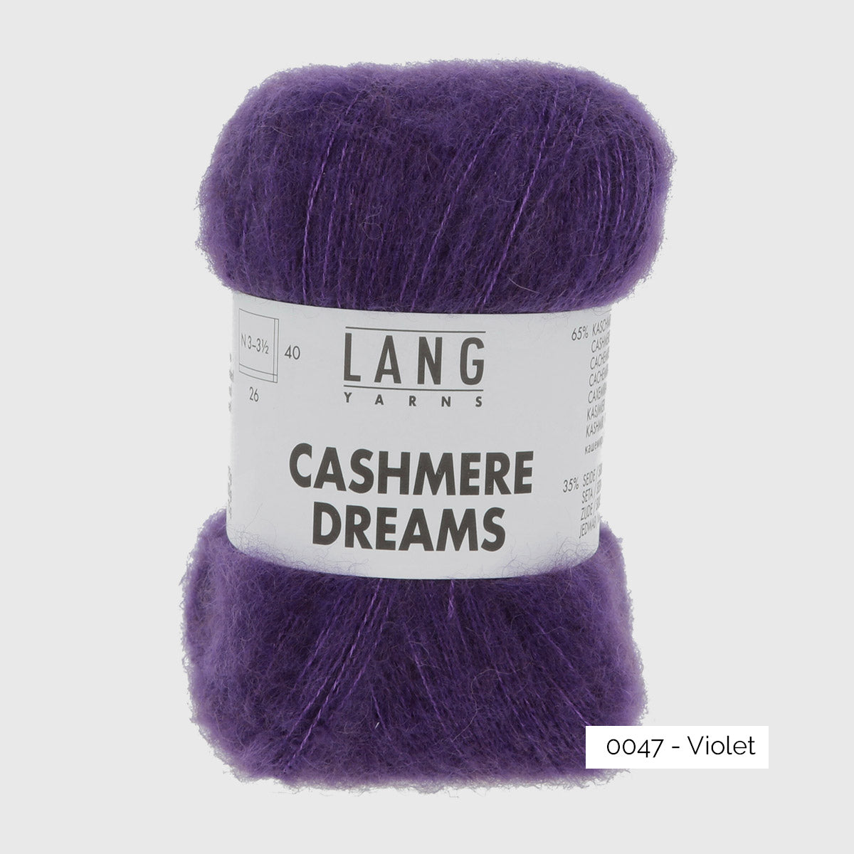 Echeveau de cachemire et soie Cashmere Dreams de Lang Yarns, coloris 0047 Violet