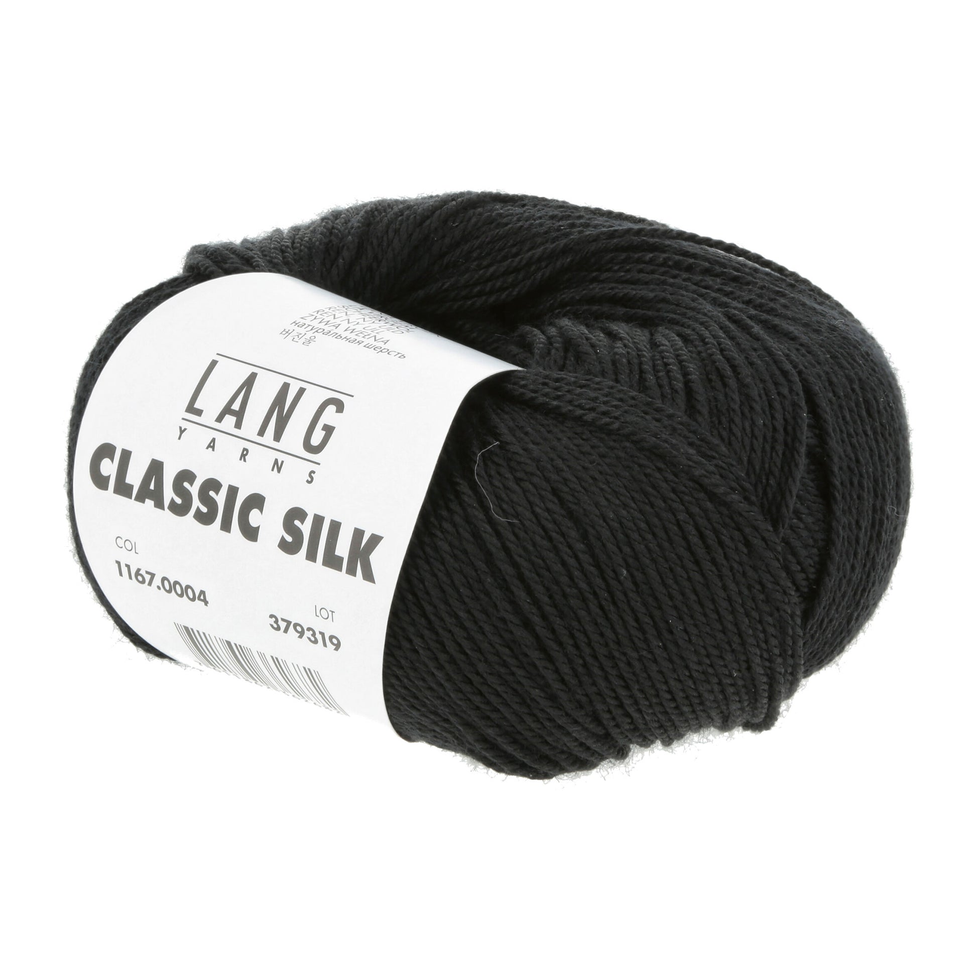 Pelote de Classic Silk de Lang Yarns coloris 004 Noir