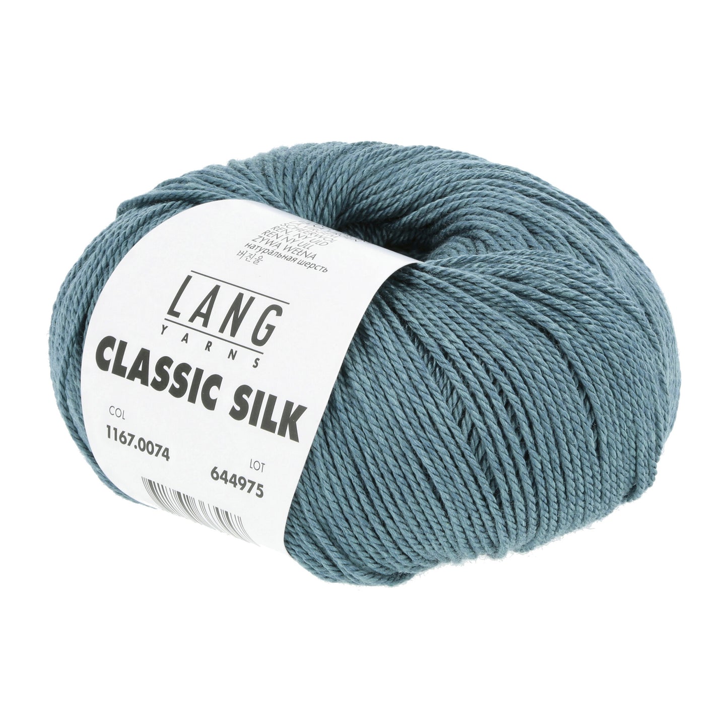 Pelote de Classic Silk de Lang Yarns coloris 074 Bleu Grisé
