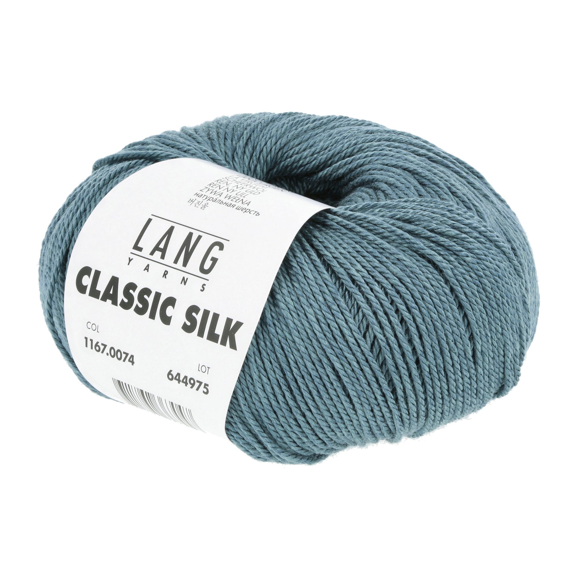 Pelote de Classic Silk de Lang Yarns coloris 074 Bleu Grisé