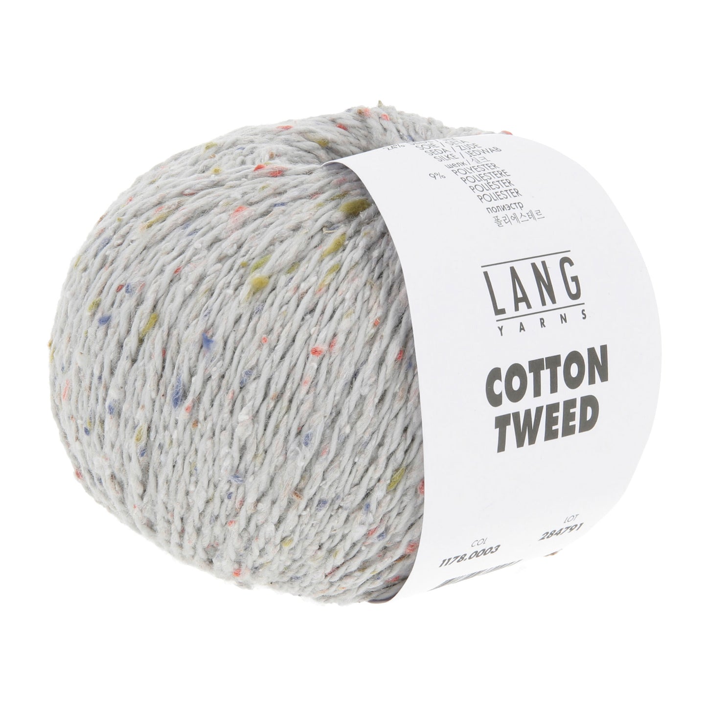 Pelote de Cotton Tweed de Lang Yarns coloris 003 Gris Clair
