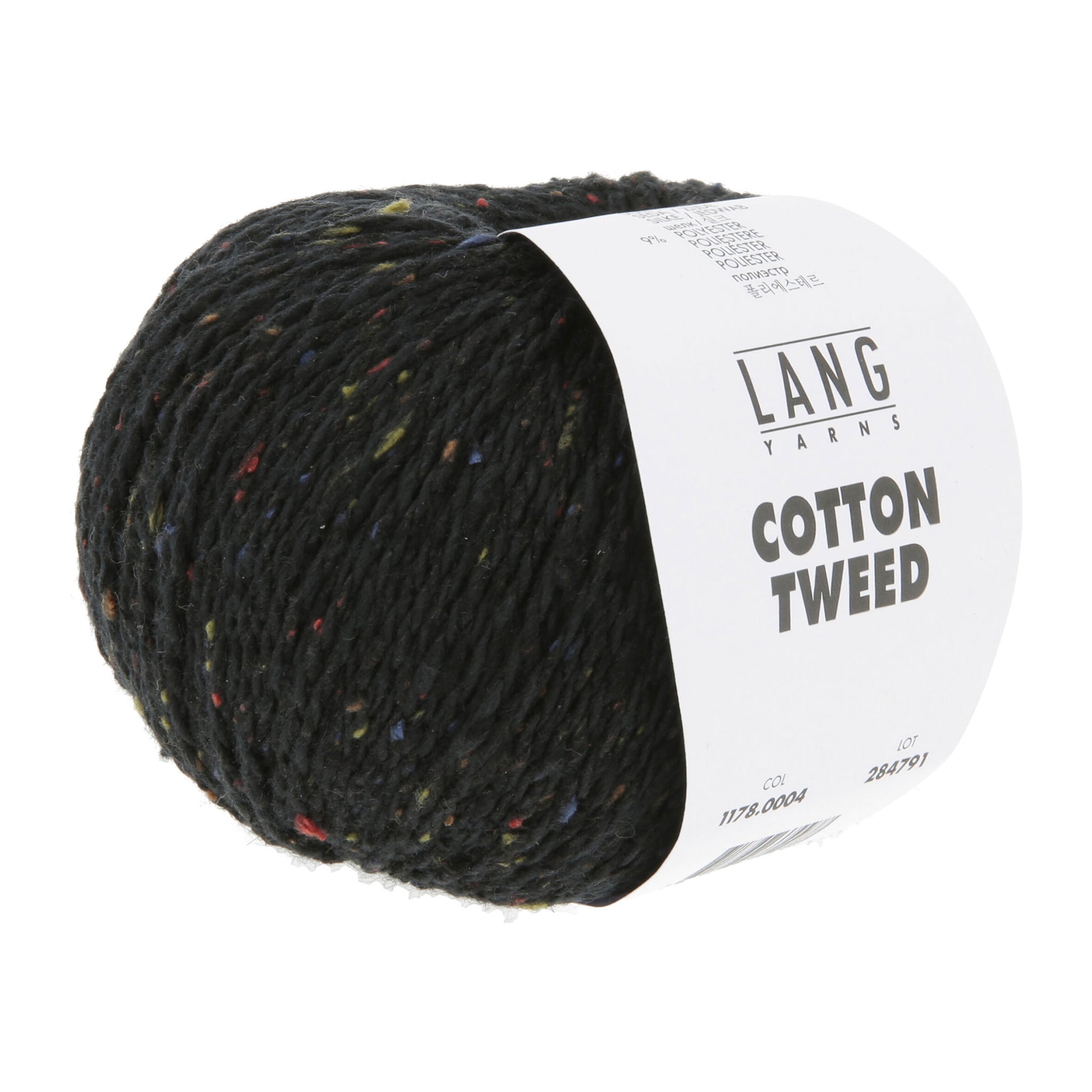 Pelote de Cotton Tweed de Lang Yarns coloris 004 Noir