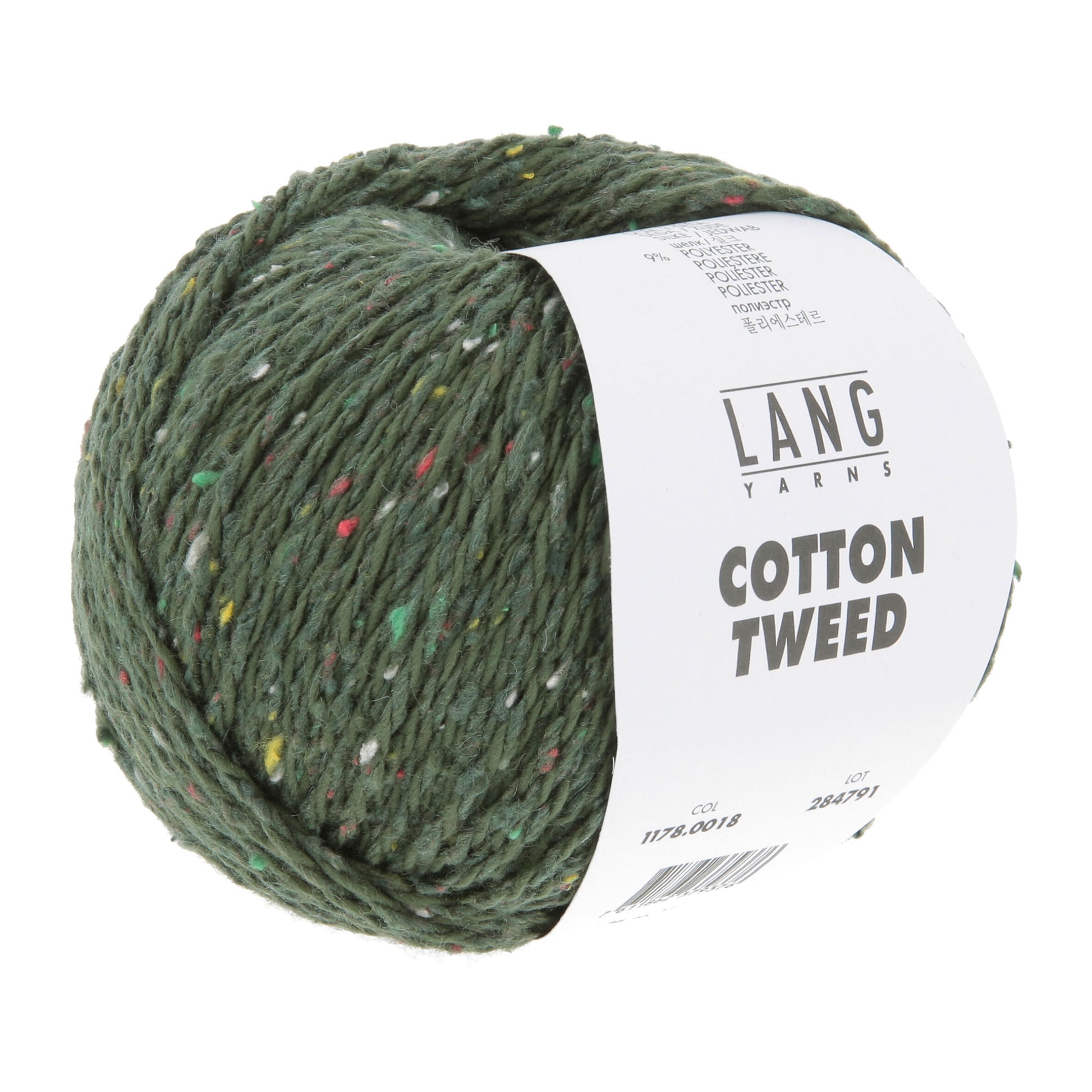 Pelote de Cotton Tweed de Lang Yarns coloris 018 Vert Anglais