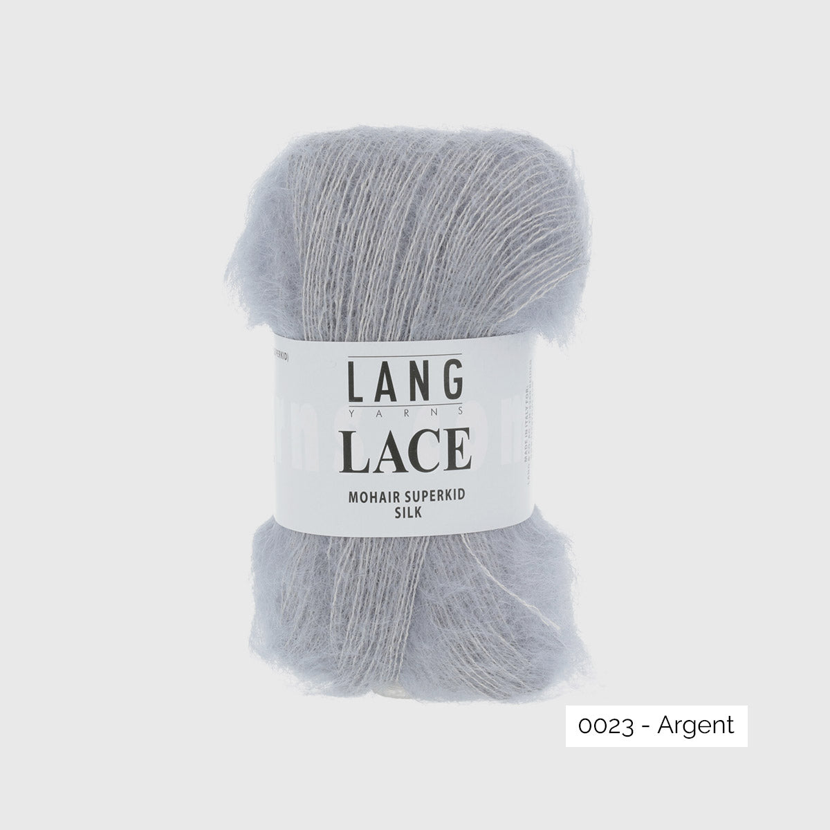 Echeveau de mohair superkid et soie Lace de Lang Yarns coloris 0023 Argent