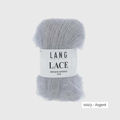 Echeveau de mohair superkid et soie Lace de Lang Yarns coloris 0023 Argent