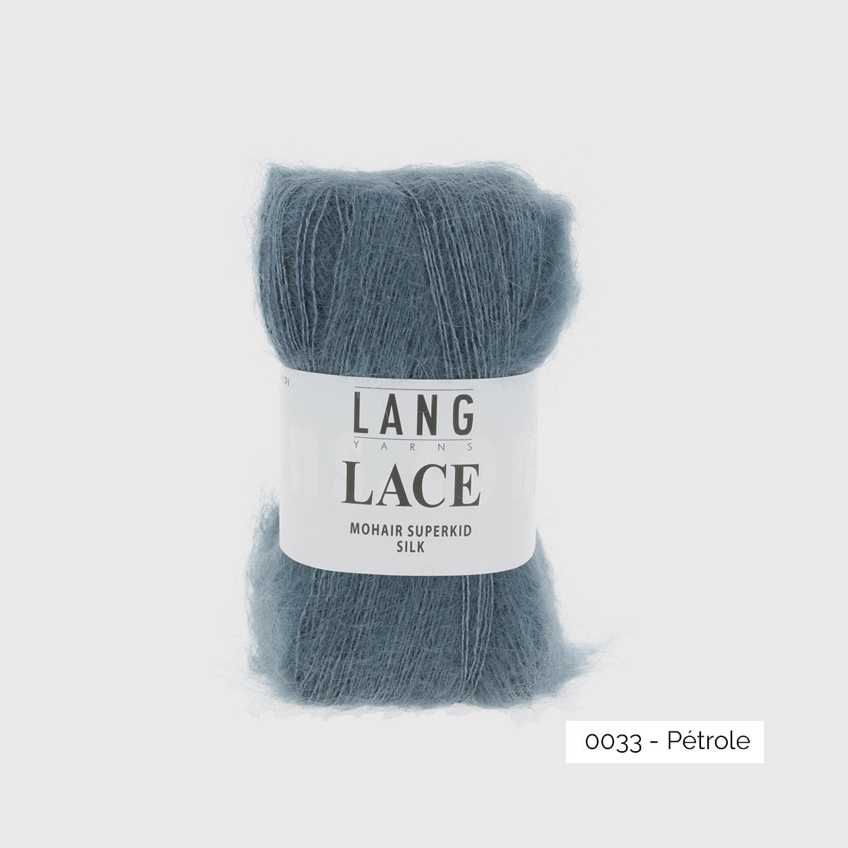 Echeveau de mohair superkid et soie Lace de Lang Yarns, coloris 0033 Pétrole