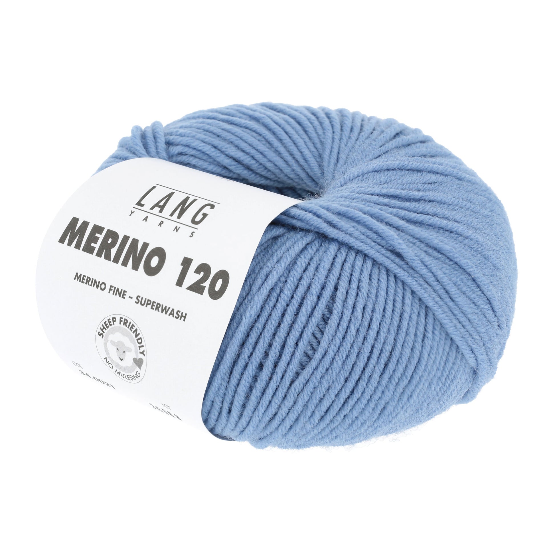 Pelote de Merino 120 de Lang Yarns coloris 021 Bleu Poudré