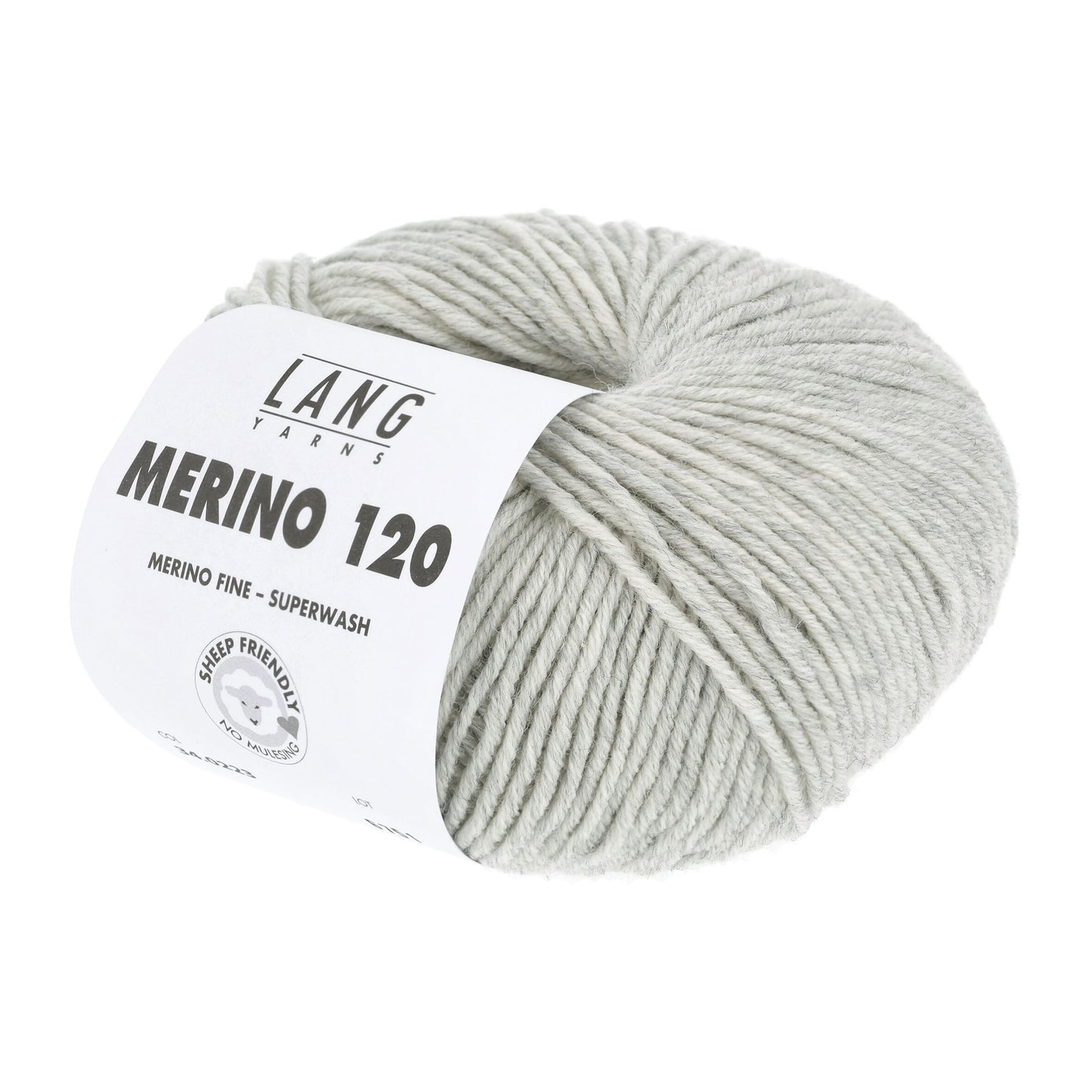 Pelote de Merino 120 de Lang Yarns coloris 223 Gris Clair Chiné