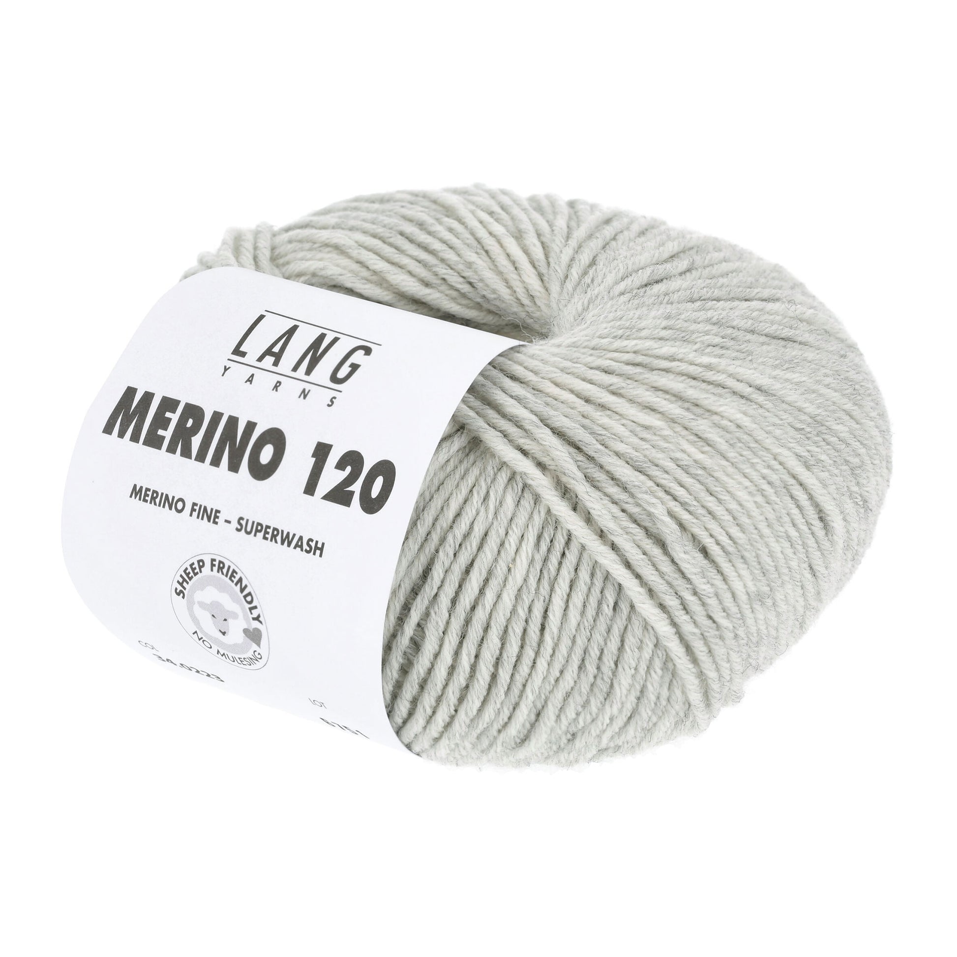 Pelote de Merino 120 de Lang Yarns coloris 223 Gris Clair Chiné