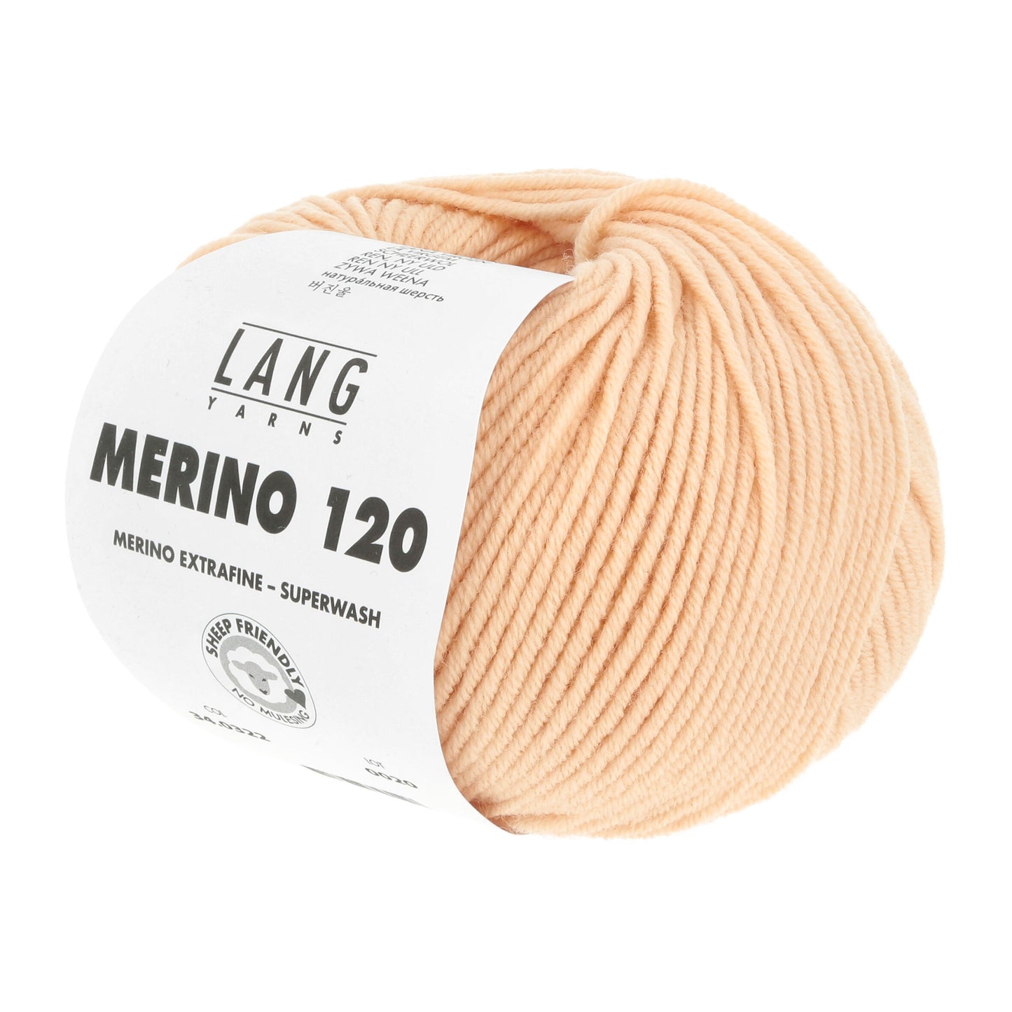 Pelote de Merino 120 de Lang Yarns coloris 322 Abricot