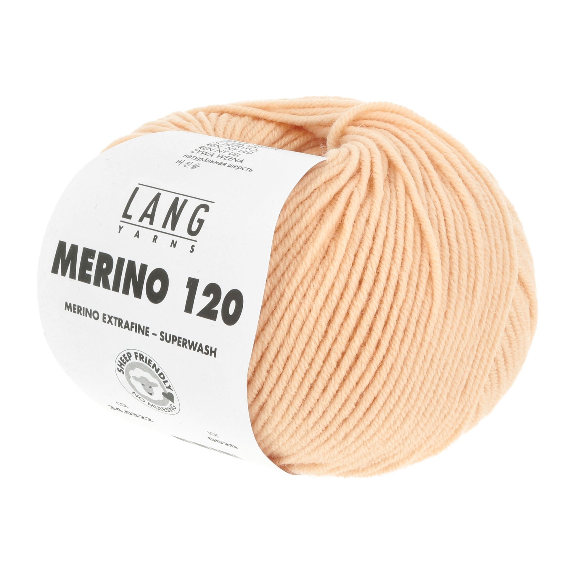 Pelote de Merino 120 de Lang Yarns coloris 322 Abricot