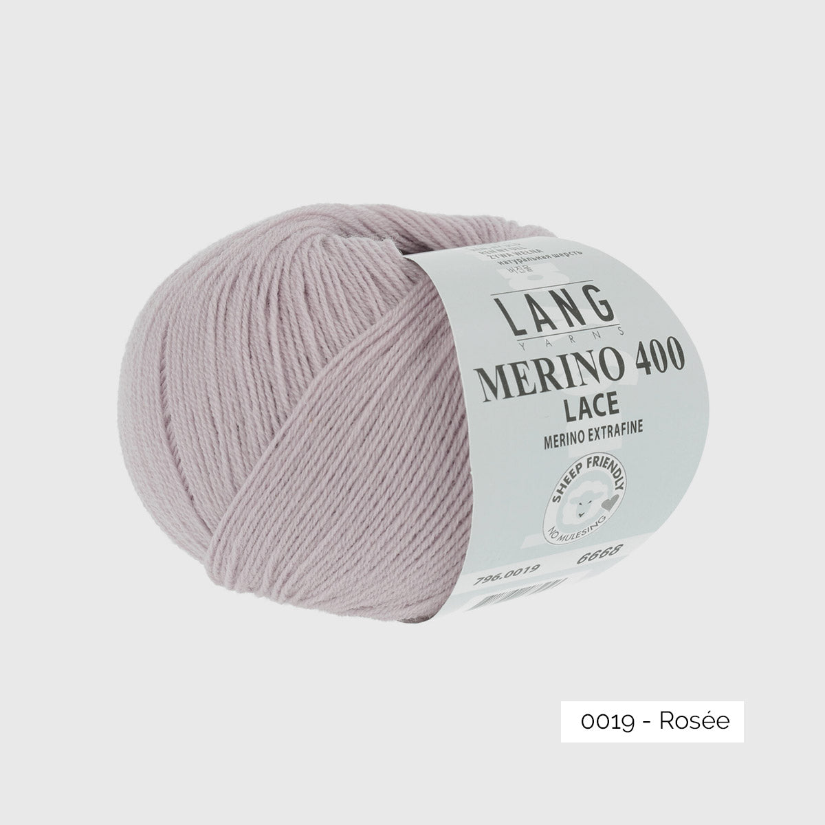 Pelote de Merino 400 Lace de Lang Yarns, coloris 0019 Rosée