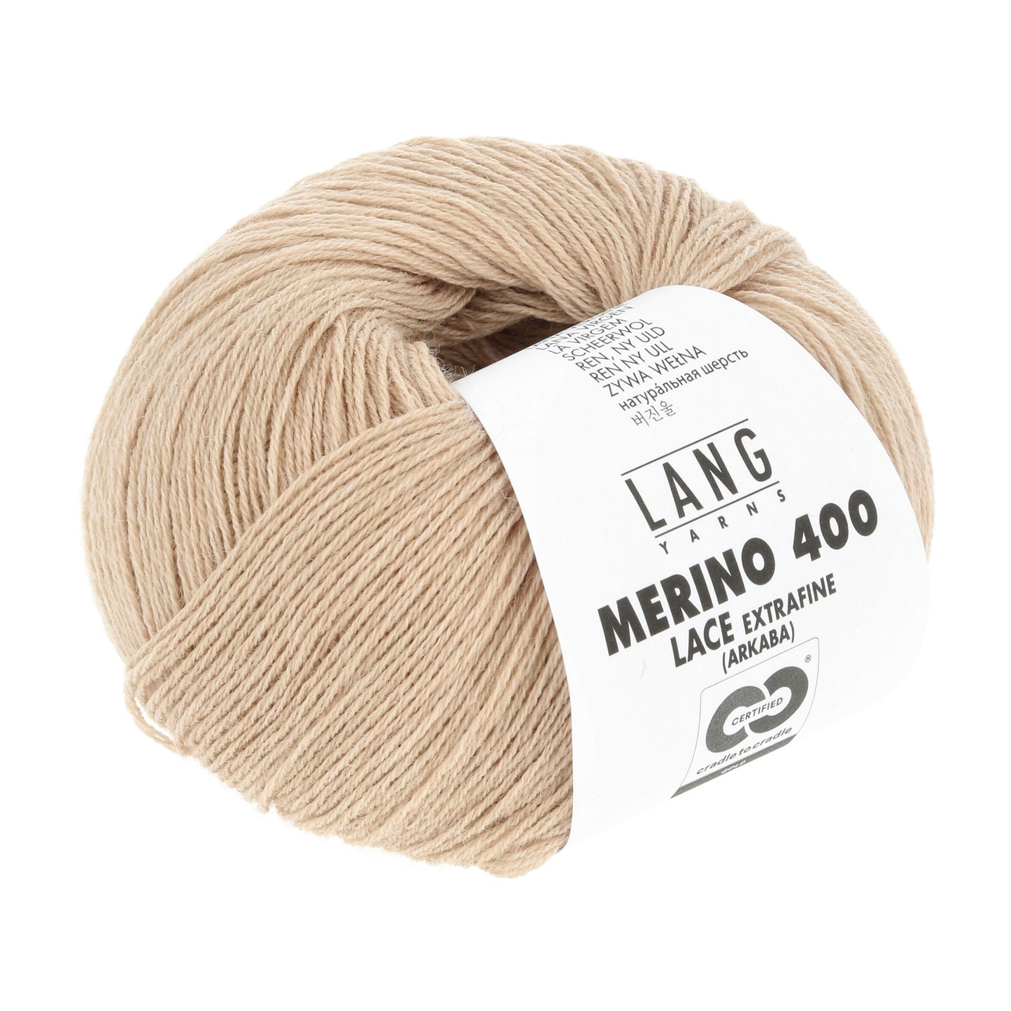 Pelote de Merino 400 Lace de Lang Yarns, coloris 0326 Latte