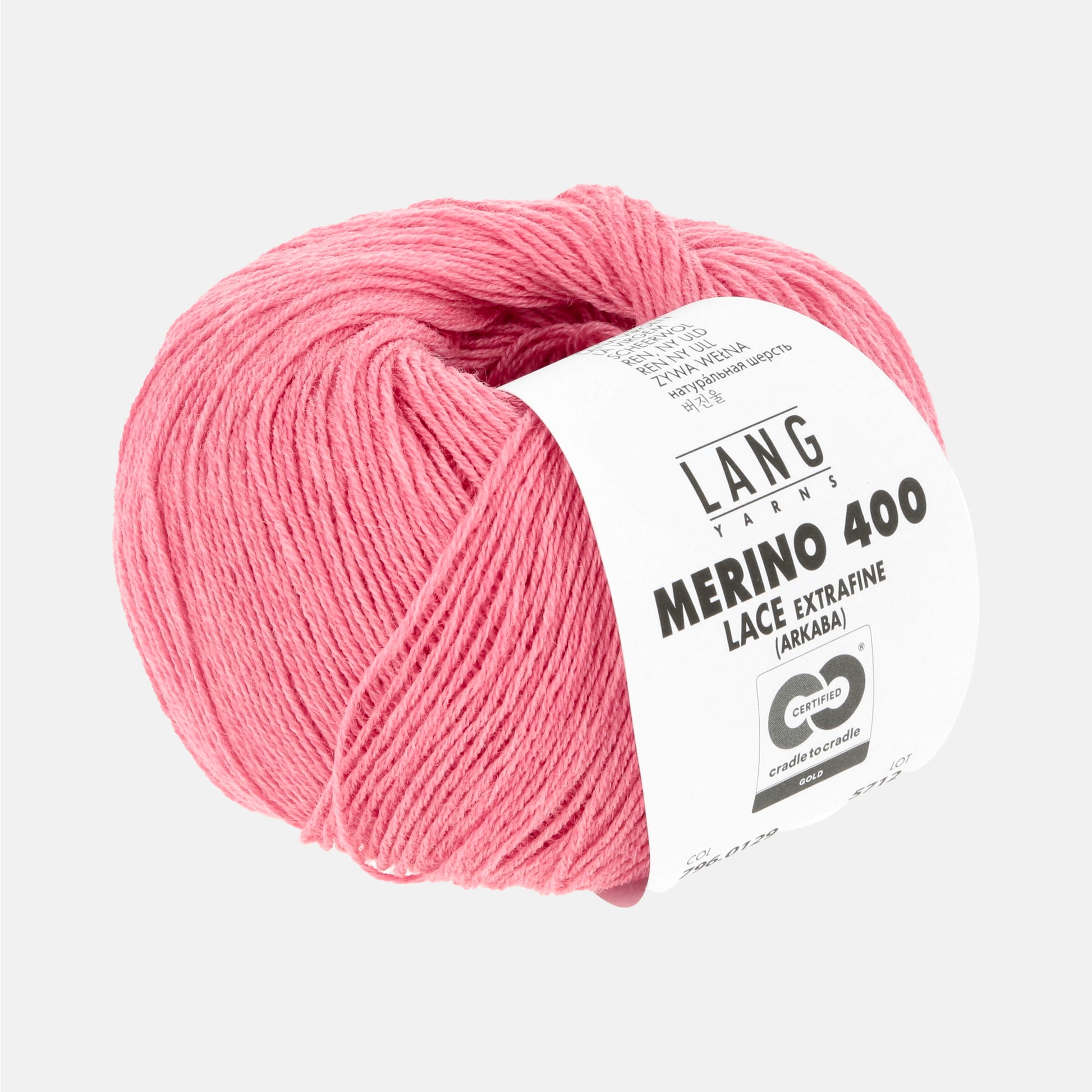 Pelote de Merino 400 Lace coloris 0129 Rose Bubblegum