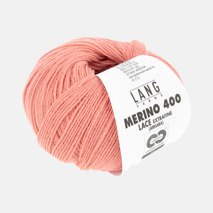 Pelote de Merino 400 Lace de lang coloris 0328 Pêche