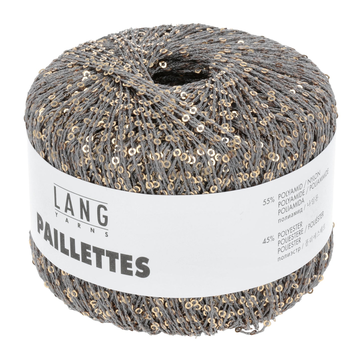 Pelote de Paillettes de Lang Yarns coloris 003 Gris / Sequins Champagne