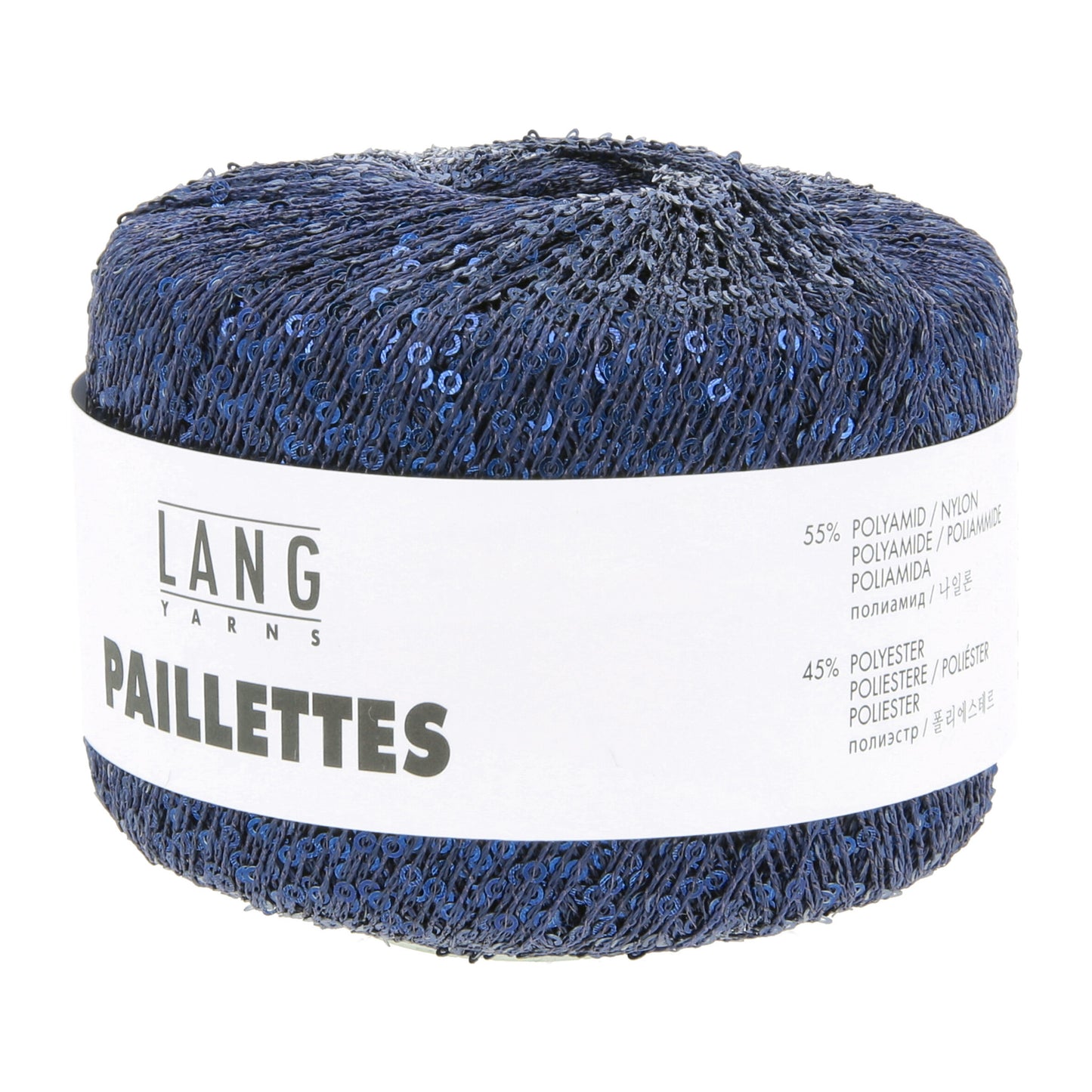 Pelote de Paillettes de Lang Yarns coloris 010 Bleu Nuit