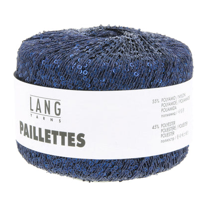 Pelote de Paillettes de Lang Yarns coloris 010 Bleu Nuit