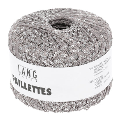 Pelote de Paillettes de Lang Yarns coloris 023 Beige / Sequins Argent